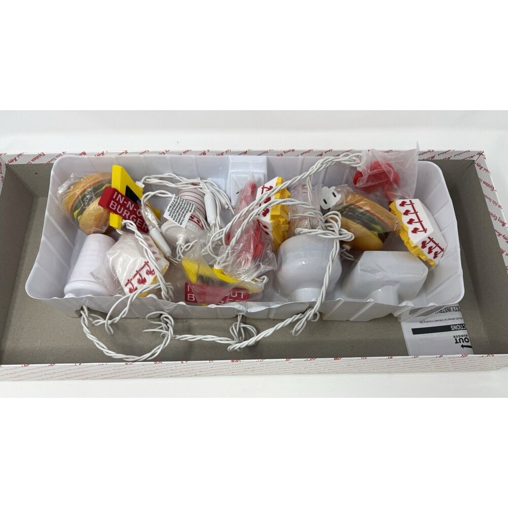 In-N-Out Burger Novelty String Lights Indoor Wall Plug-In Wall Switch 120V